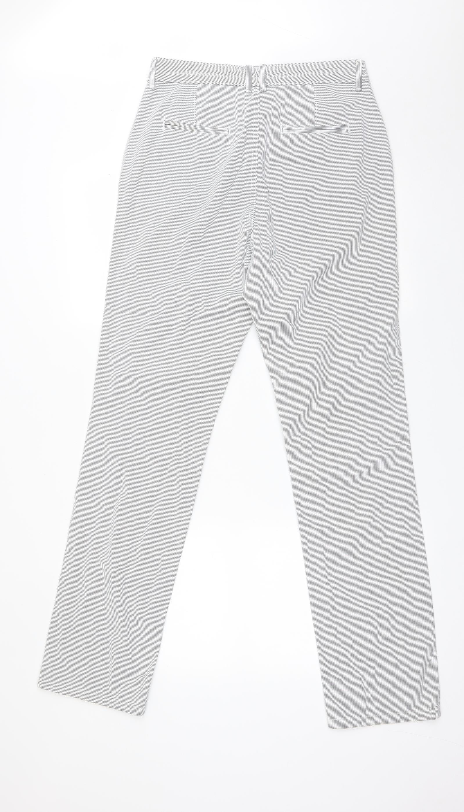 Preloved M&S Womens Multicoloured Striped Cotton Straight Jeans Size 10 L33 in Regular - Back