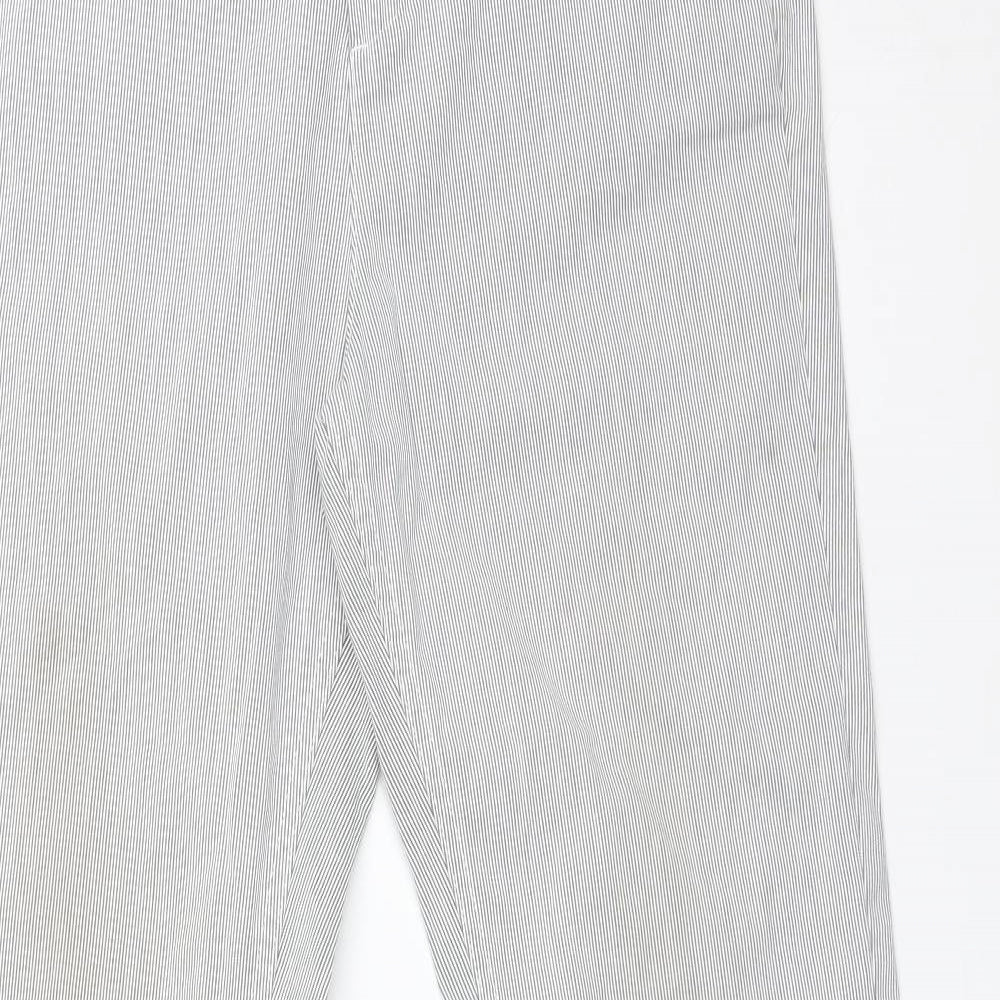 Preloved M&S Womens Multicoloured Striped Cotton Straight Jeans Size 10 L33 in Regular - Detail