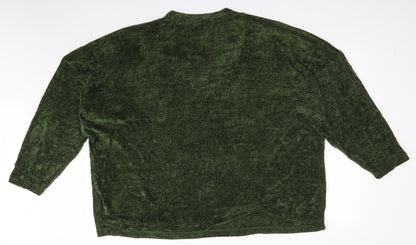 Capsule Womens Green Polyester Basic T-Shirt Size 34 V-Neck