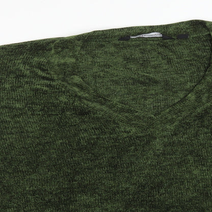 Capsule Womens Green Polyester Basic T-Shirt Size 34 V-Neck
