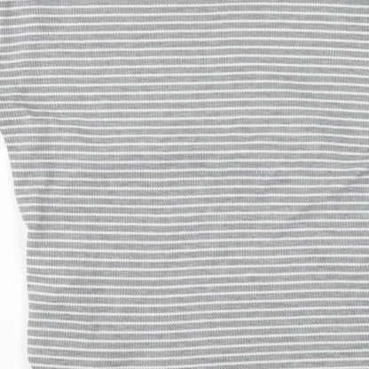 Pieces Mens Grey Round Neck Striped Polyester Pullover Jumper Size M
