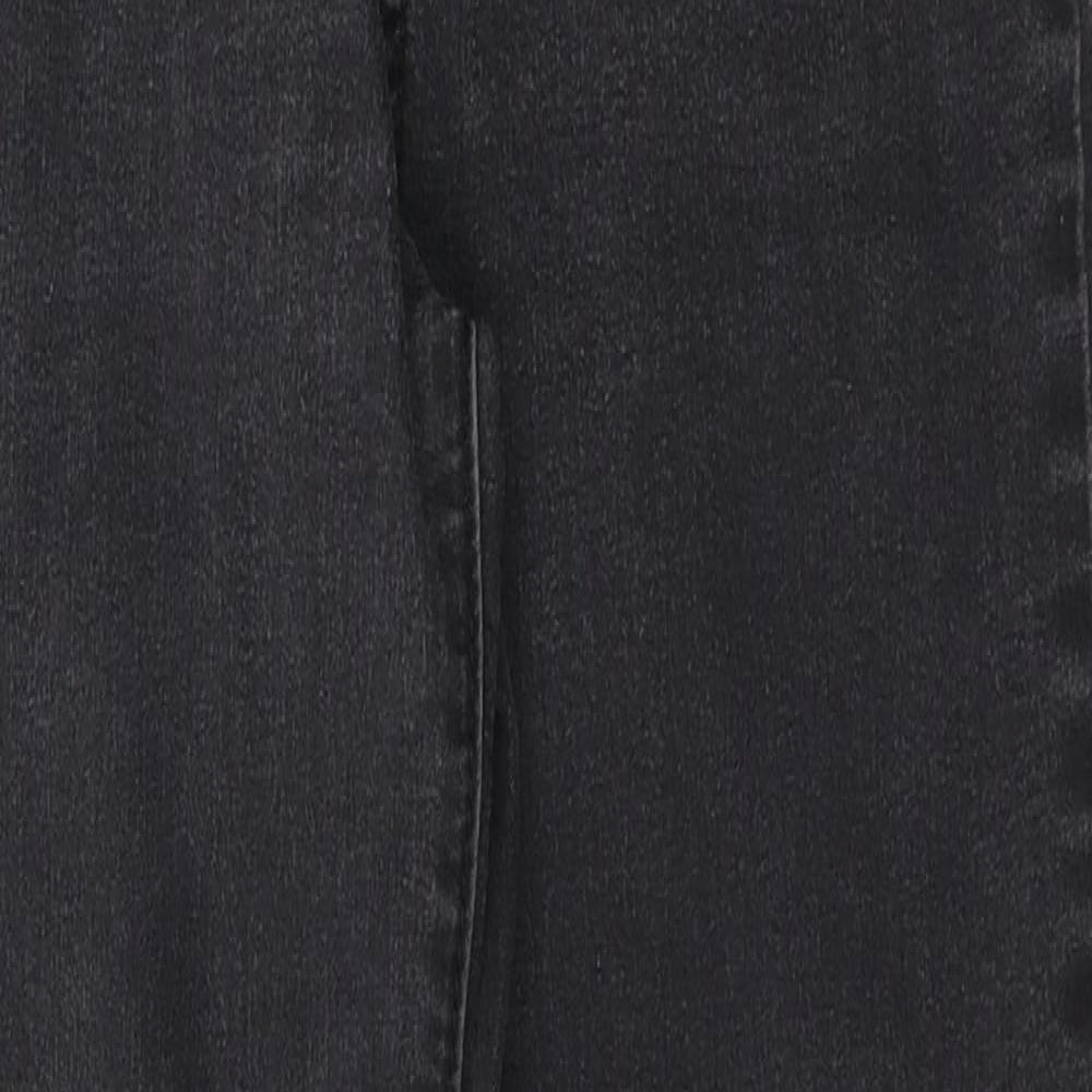 Preworn Womens Black  Cotton Straight Jeans Size 8 L28 in Regular