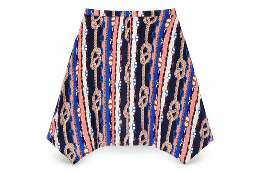 Papaya Womens Multicoloured Striped Viscose A-Line Skirt Size 10