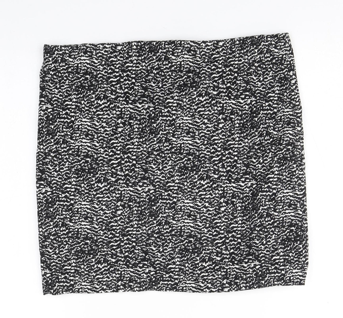 H&M Womens White Animal Print Cotton Skort Skirt Size M