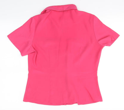 Profile Womens Pink  Polyester Basic Button-Up Size 12 Collared