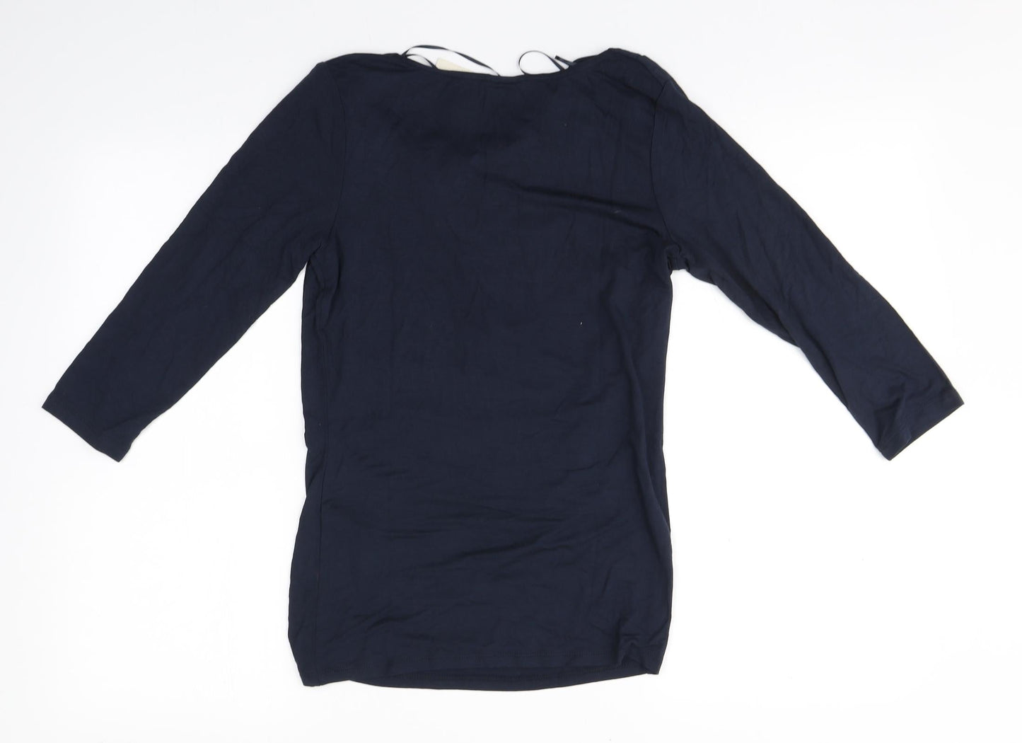 Monsoon Womens Blue  Viscose Basic T-Shirt Size 10 Round Neck