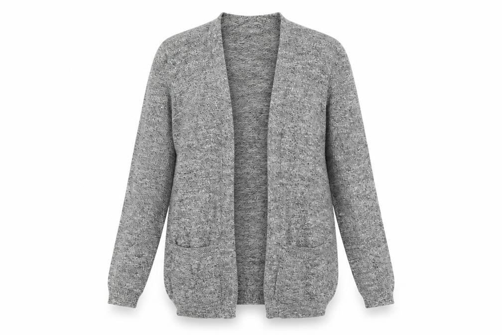 New Look Womens Grey Round Neck  Cotton Cardigan Jumper Size 6