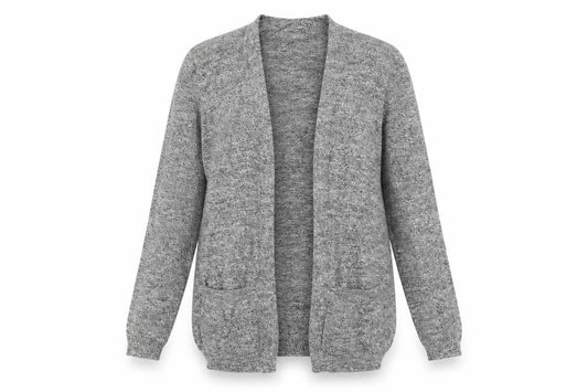 New Look Womens Grey Round Neck  Cotton Cardigan Jumper Size 6
