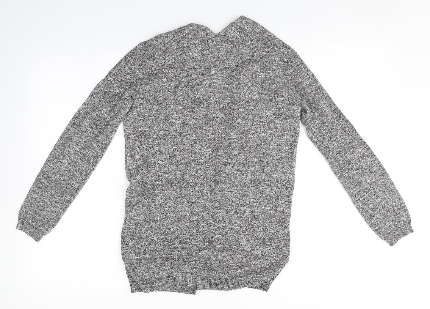 New Look Womens Grey Round Neck  Cotton Cardigan Jumper Size 6