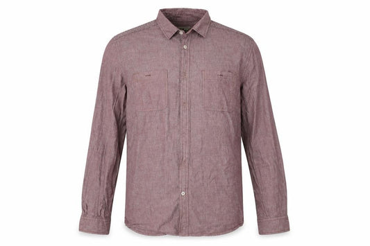 Easy Mens Grey  Cotton  Button-Up Size L Collared