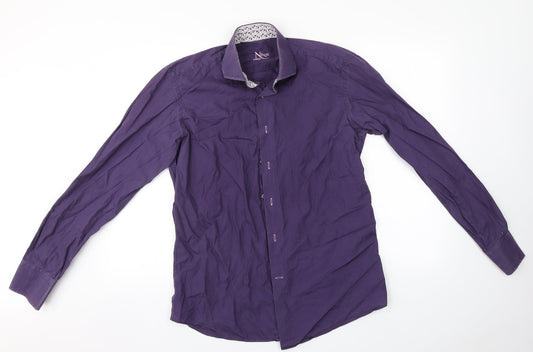 Nino's Mens Blue    Button-Up Size 15.5 Collared