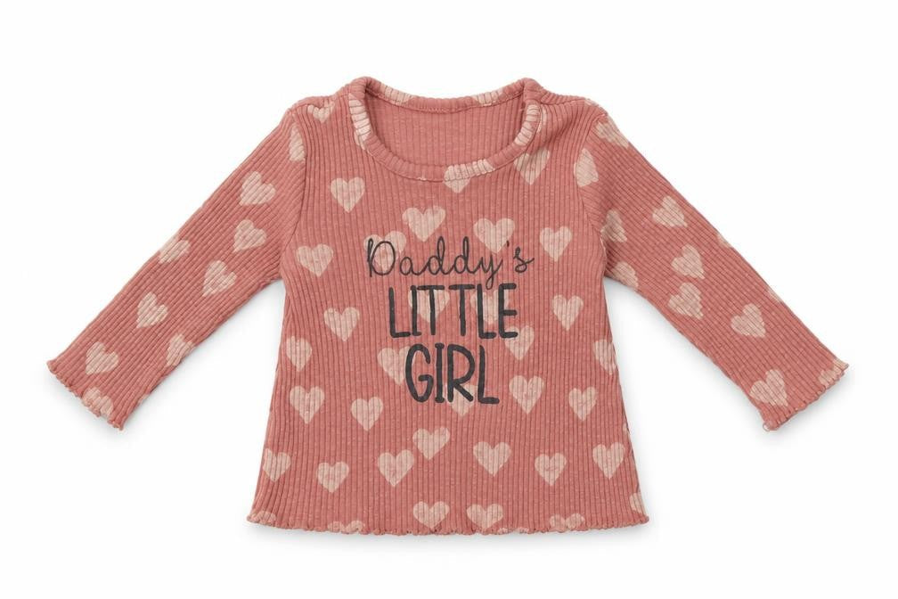 George Baby Pink  Cotton Basic T-Shirt Size 3-6 Months Crew Neck  - Heart Print