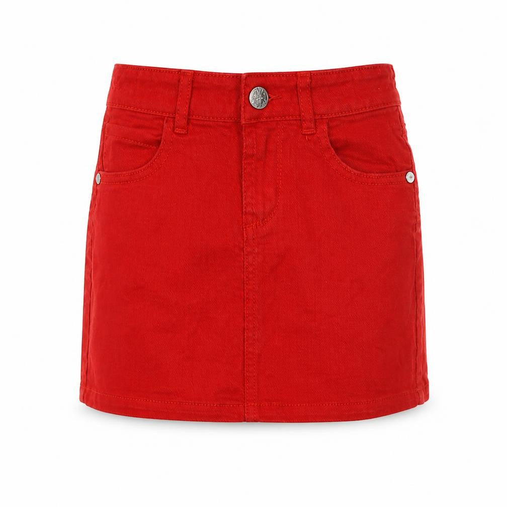 Marks & Spencer Girls Red  Cotton Mini Skirt Size 3-4 Years  Regular