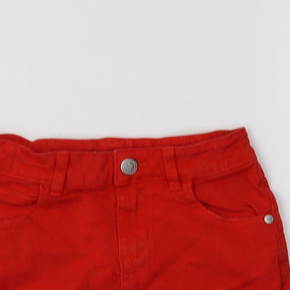 Marks & Spencer Girls Red  Cotton Mini Skirt Size 3-4 Years  Regular
