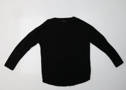 New Look Womens Black Crew Neck  Acrylic Pullover Jumper Size M