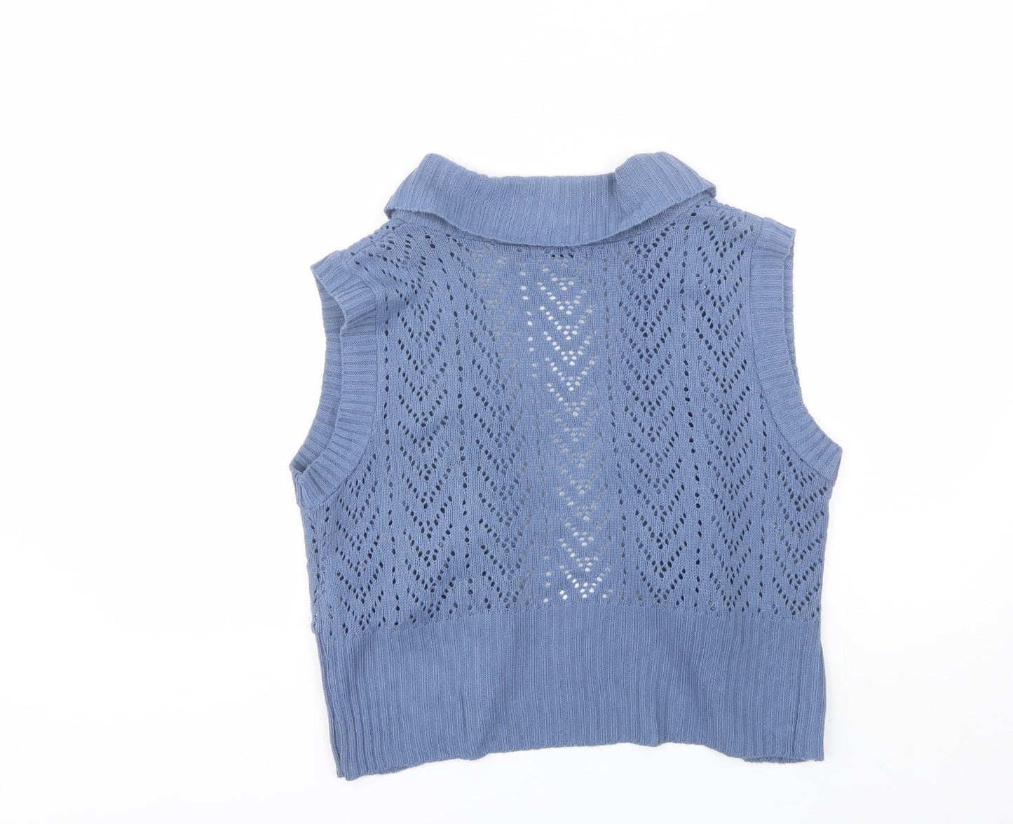 Select Womens Blue Collared  Acrylic Shrug Jumper Size 18