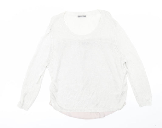 South Womens Silver Round Neck  Viscose Pullover Jumper Size 16