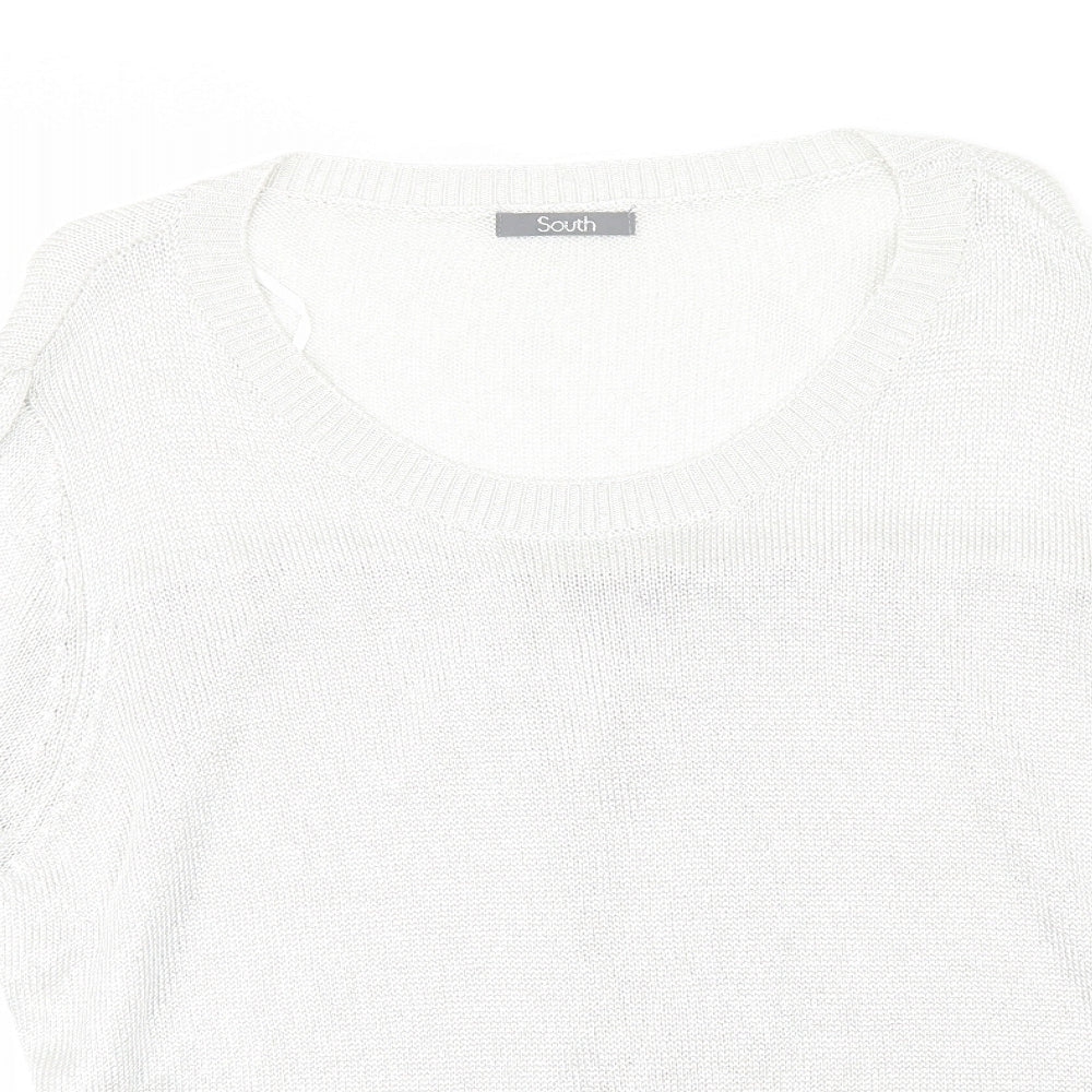 South Womens Silver Round Neck  Viscose Pullover Jumper Size 16