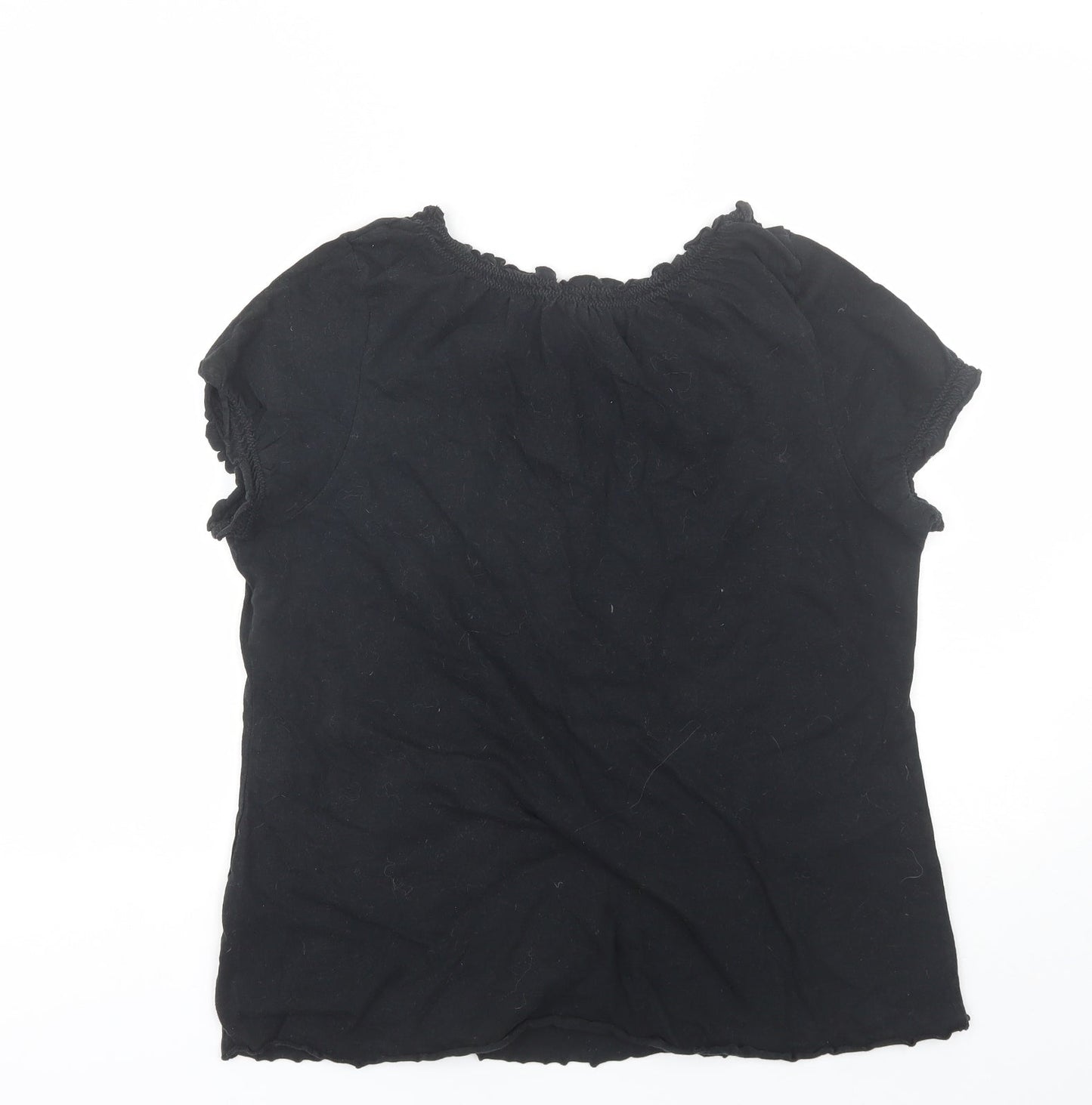 Originals Womens Black  Cotton Basic T-Shirt Size 14 Round Neck