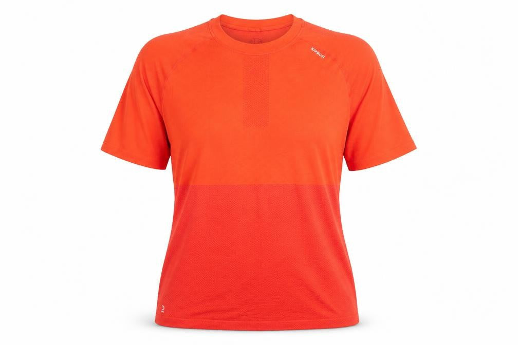 DECATHLON Womens Orange  Polyester Basic T-Shirt Size M Round Neck