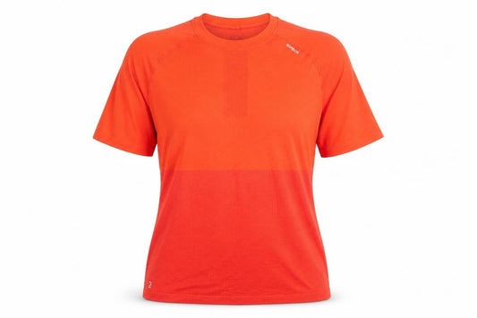 Decathlon Womens Orange  Polyester Basic T-Shirt Size M Round Neck