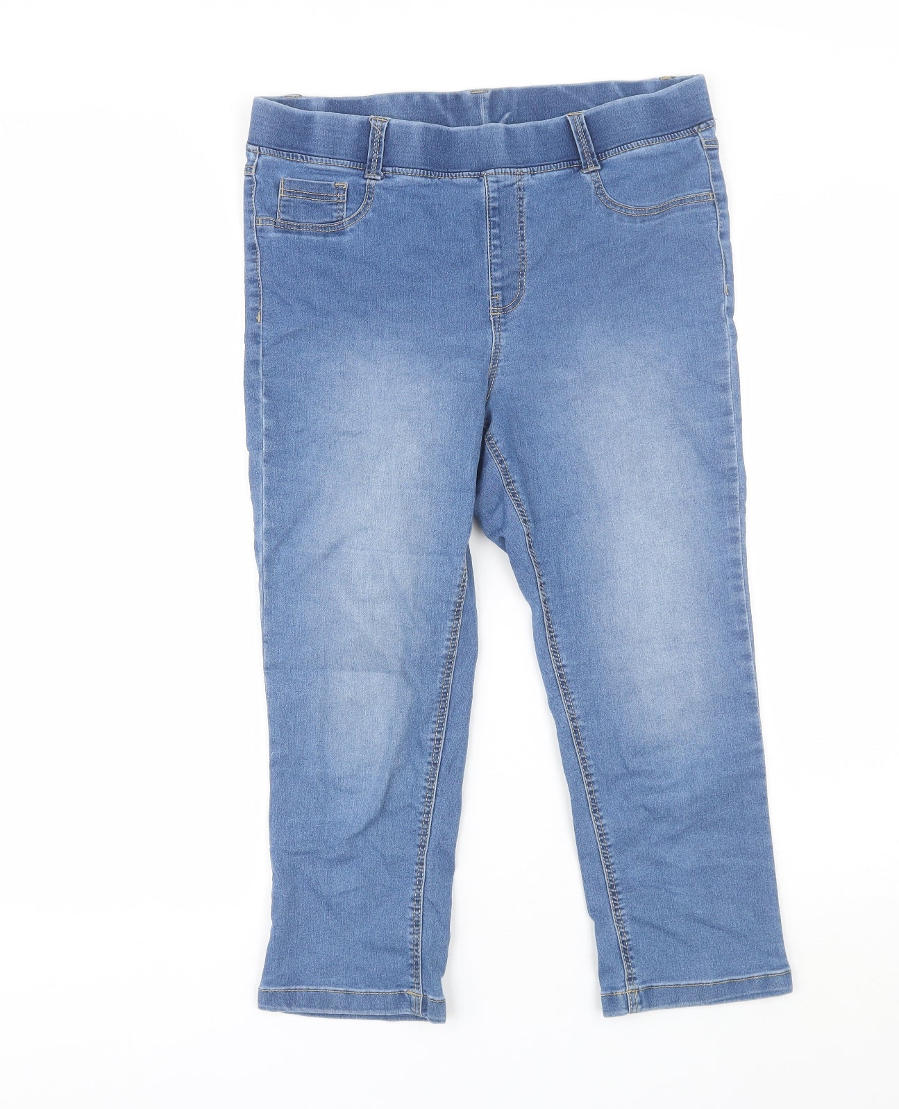 Preworn Womens Blue  Cotton Jegging Jeans Size 14 L20 in Regular