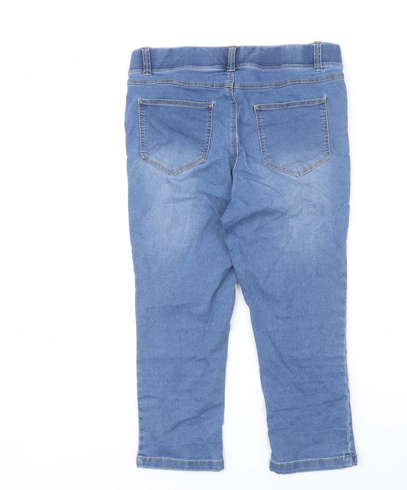 Preworn Womens Blue  Cotton Jegging Jeans Size 14 L20 in Regular
