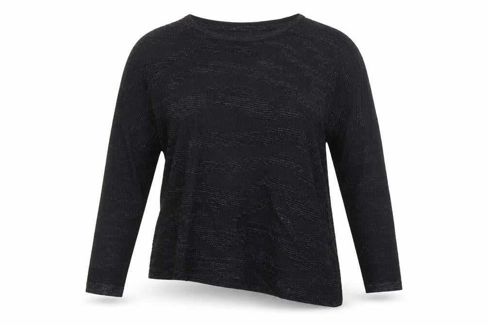 Papaya Womens Black  Viscose Basic Blouse Size S Round Neck