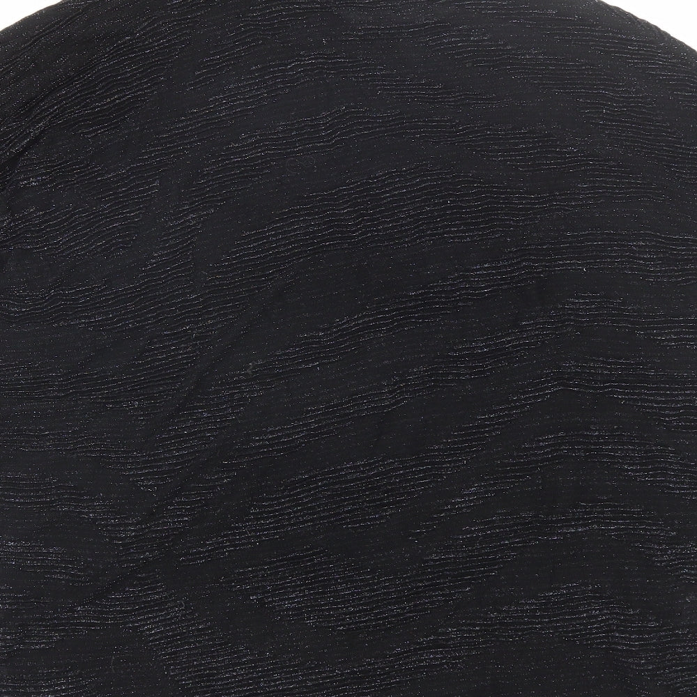 Papaya Womens Black  Viscose Basic Blouse Size S Round Neck