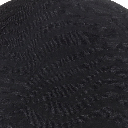Papaya Womens Black  Viscose Basic Blouse Size S Round Neck