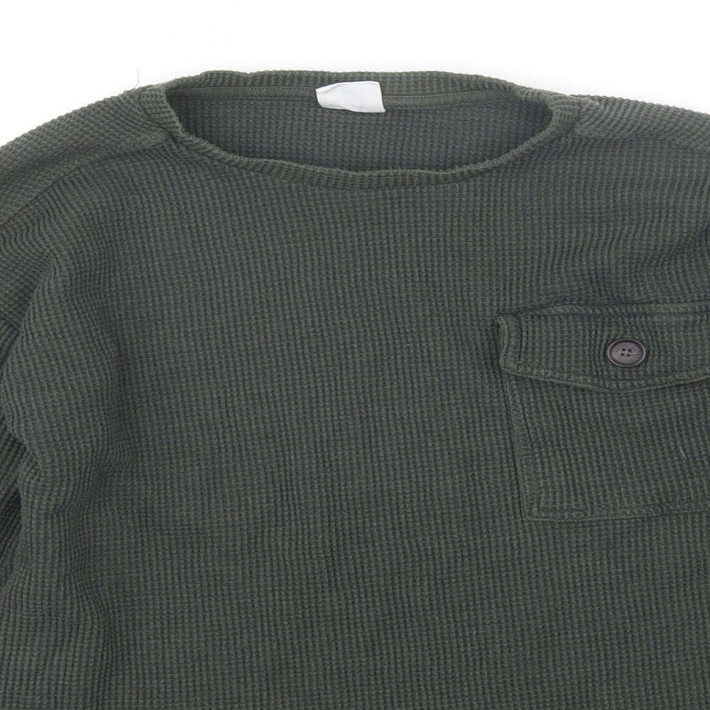 Zara Boys Green Round Neck  Polyester Pullover Jumper Size 13-14 Years