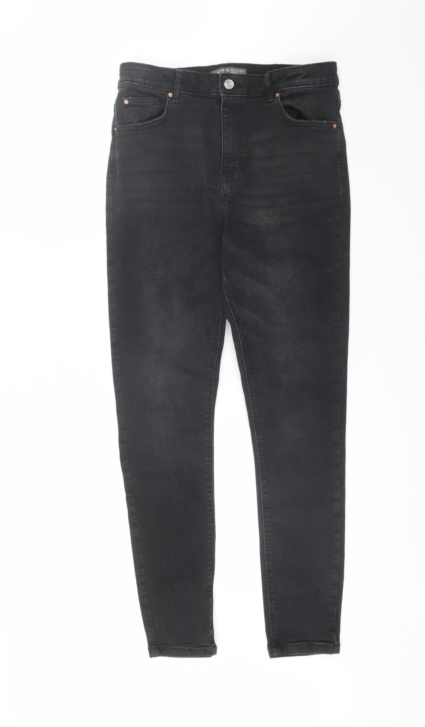 Denim Co Womens Black  Cotton Skinny Jeans Size 14 L28 in Regular