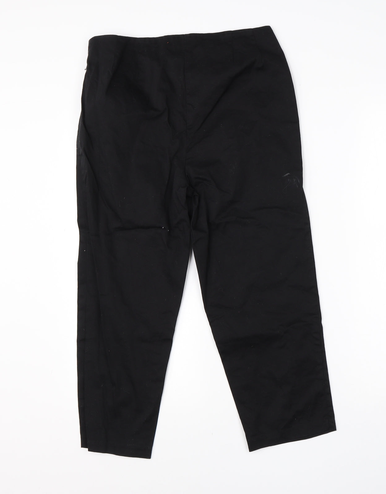 M&S Womens Black  Cotton Dress Pants Trousers Size 10 L20 in Regular