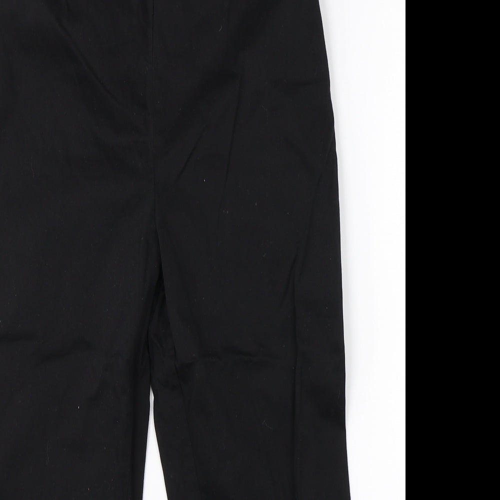M&S Womens Black  Cotton Dress Pants Trousers Size 10 L20 in Regular