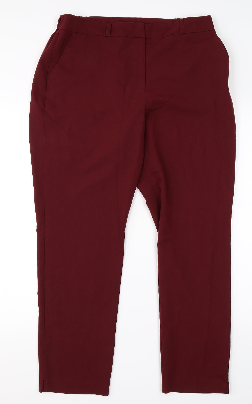 Tailored Womens Red  Polyester Dress Pants Trousers Size 14 L25 in Regular