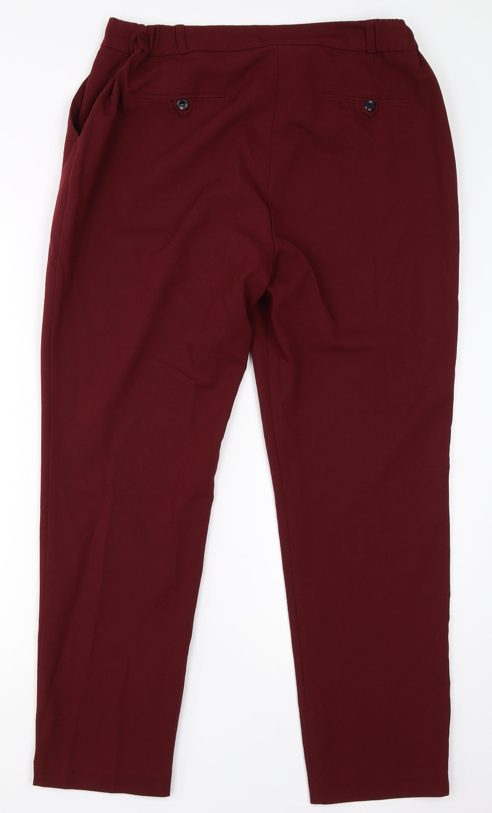 Tailored Womens Red  Polyester Dress Pants Trousers Size 14 L25 in Regular