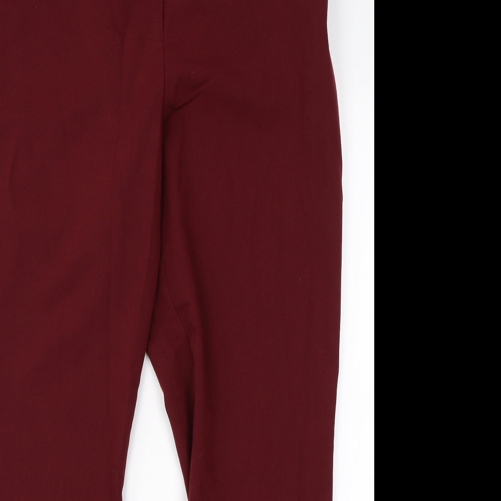 Tailored Womens Red  Polyester Dress Pants Trousers Size 14 L25 in Regular
