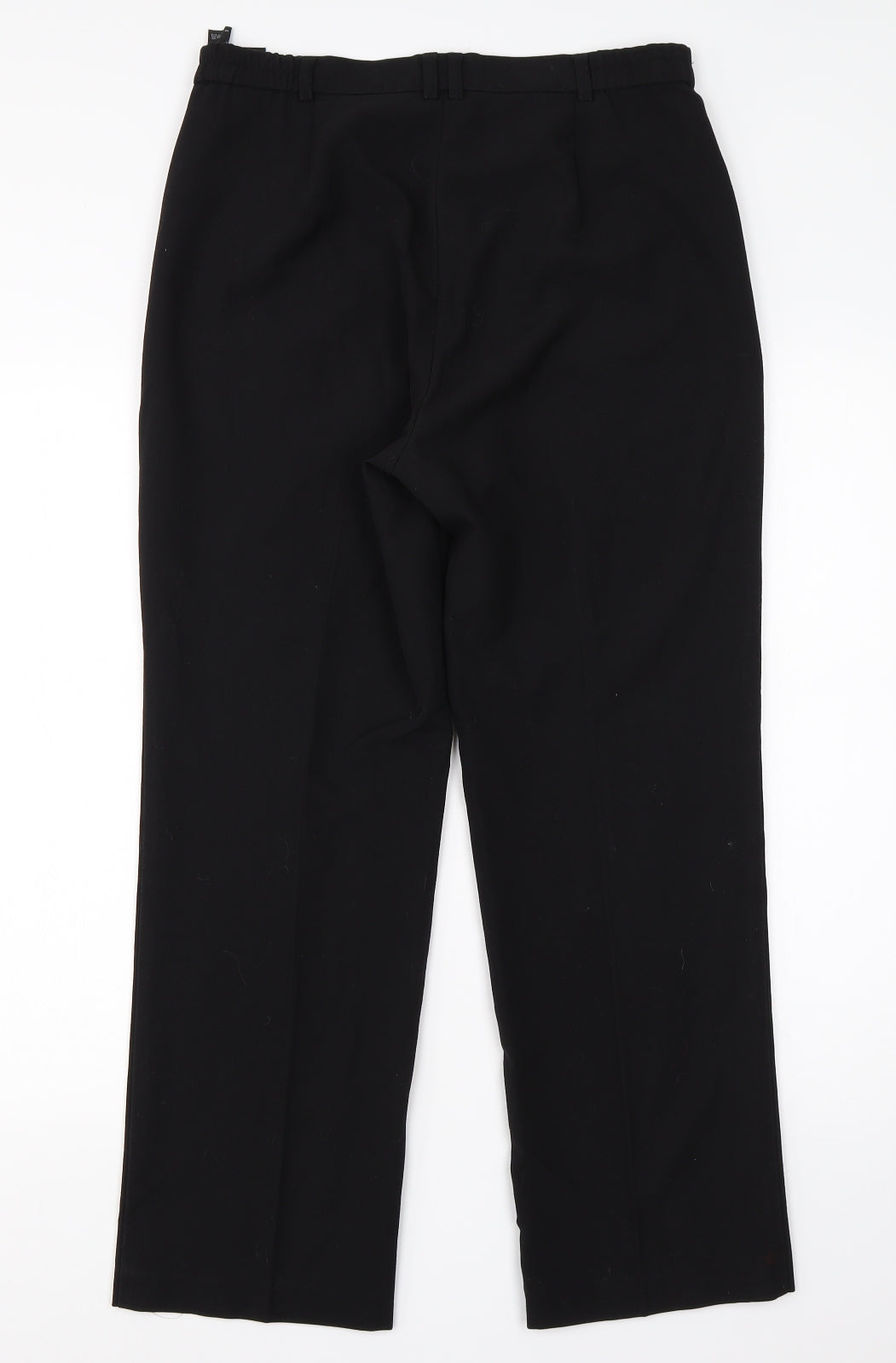 M&S Womens Black  Polyester Dress Pants Trousers Size 10 L25 in Regular