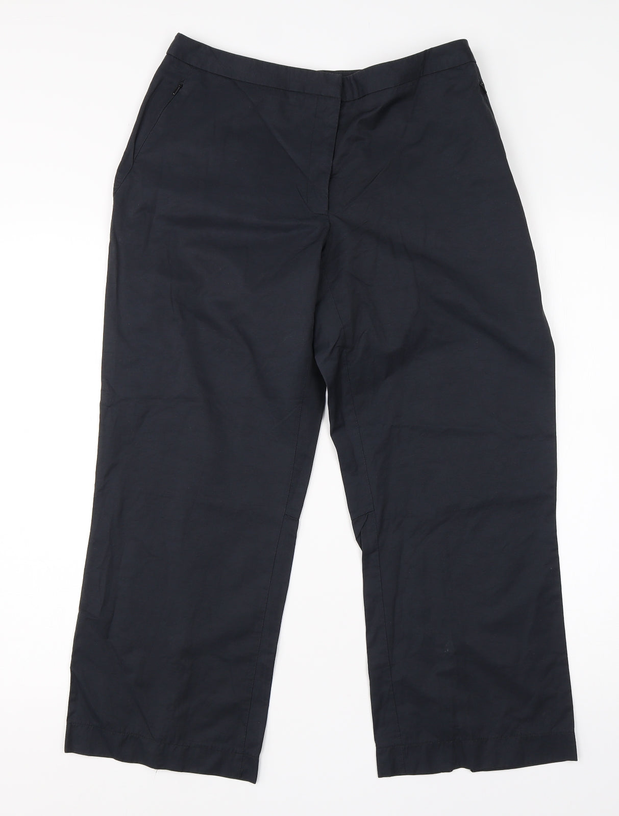 Oasis Womens Grey  Cotton Trousers  Size 30 in L23 in Regular
