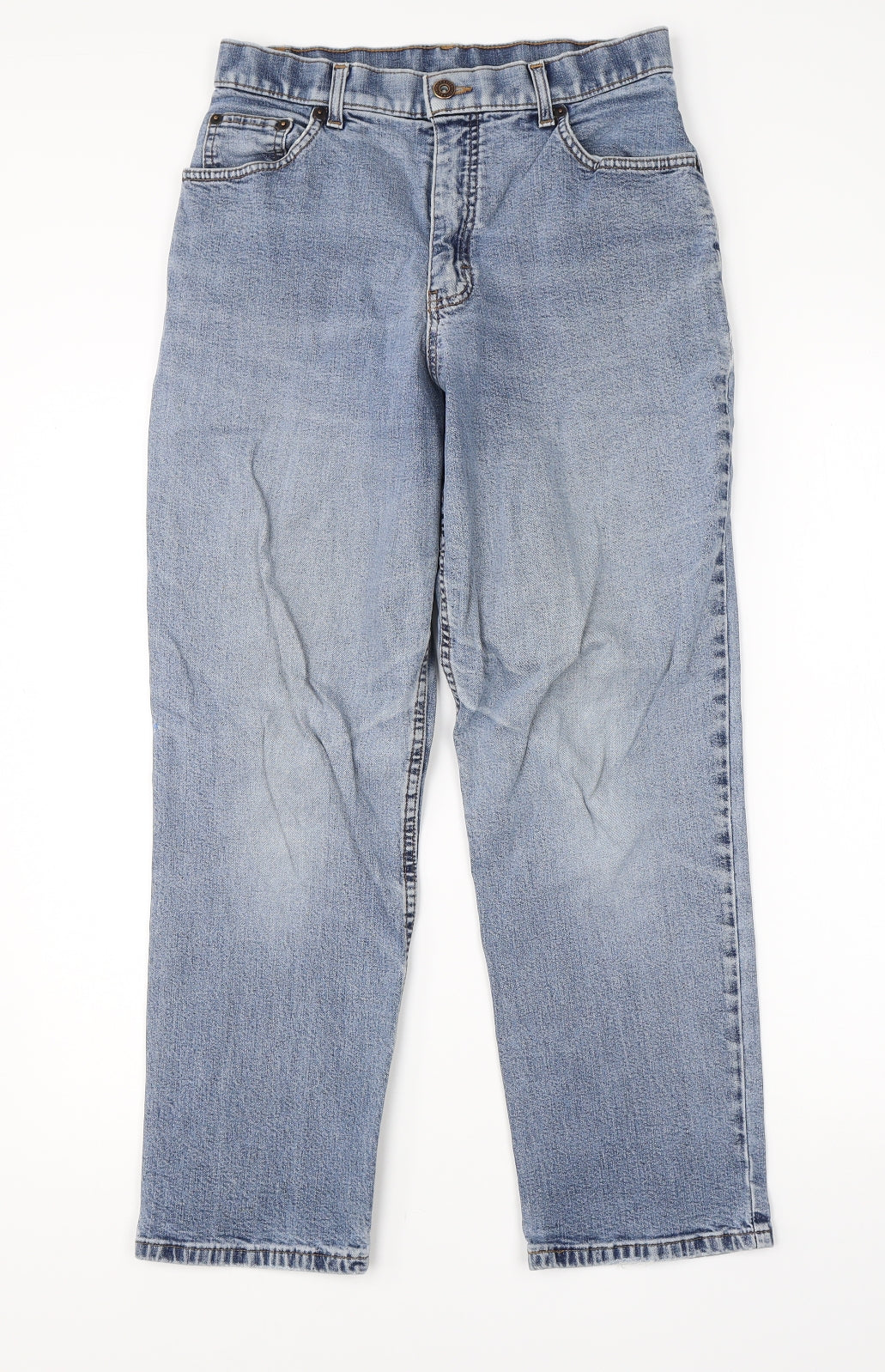 Preworn Womens Blue  Cotton Cropped Jeans Size 28 in L24 in Regular