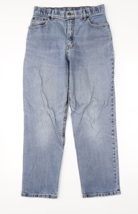 Preworn Womens Blue  Cotton Cropped Jeans Size 28 in L24 in Regular