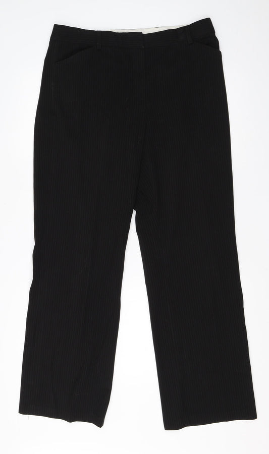 BHS Womens Black  Polyester Dress Pants Trousers Size 34 in L28 in Regular