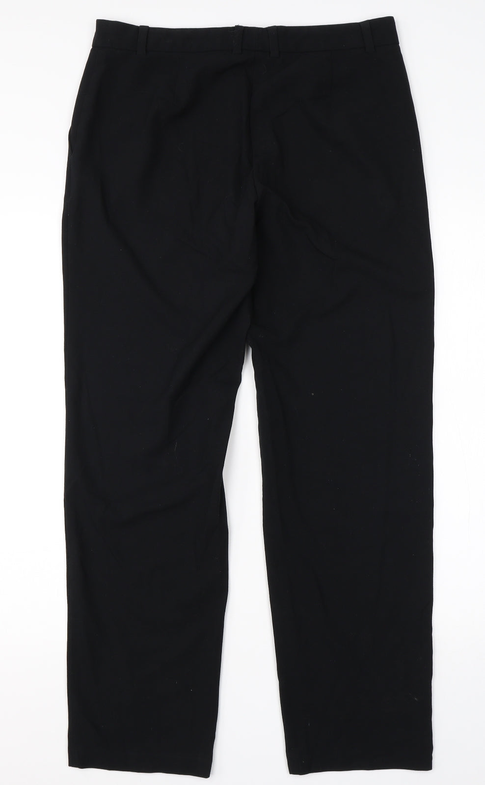 M&S Womens Black  Viscose Dress Pants Trousers Size 12 L24 in Regular