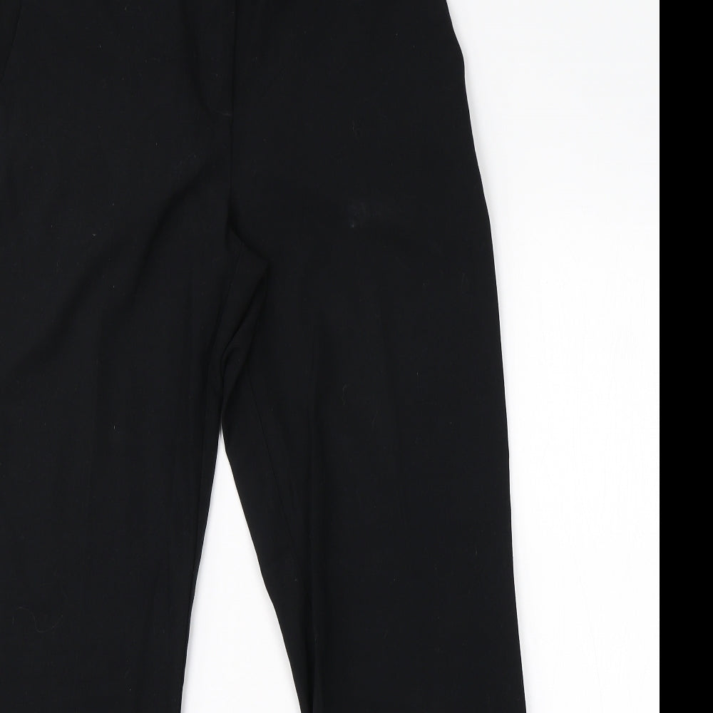 M&S Womens Black  Viscose Dress Pants Trousers Size 12 L24 in Regular