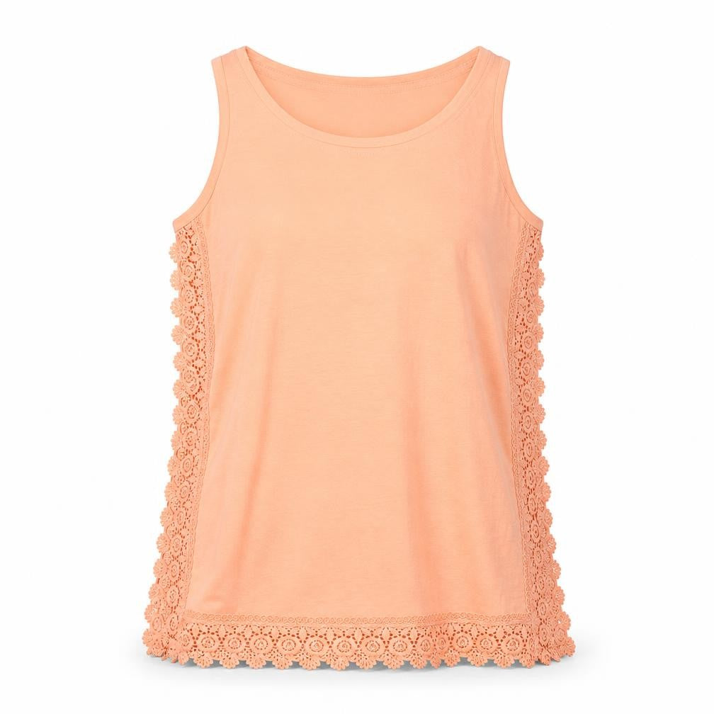 Intuition Womens Pink  Polyester Basic Tank Size 8 Round Neck