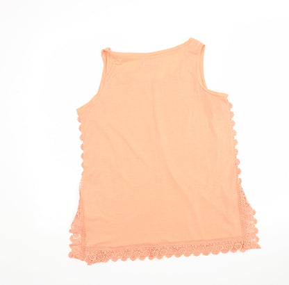 Intuition Womens Pink  Polyester Basic Tank Size 8 Round Neck