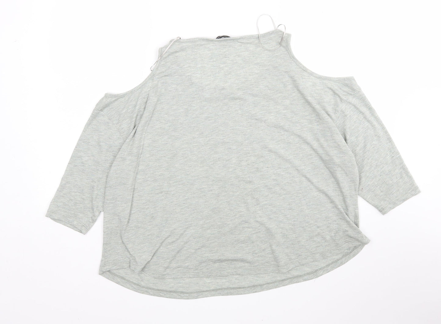 Internacionale Womens Grey  Polyester Basic T-Shirt Size 12 Round Neck