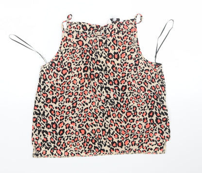 Preloved New Look Womens Multicoloured Animal Print Polyester Basic Tank Size 10 Round Neck - Front
