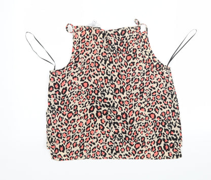 Preloved New Look Womens Multicoloured Animal Print Polyester Basic Tank Size 10 Round Neck - Back