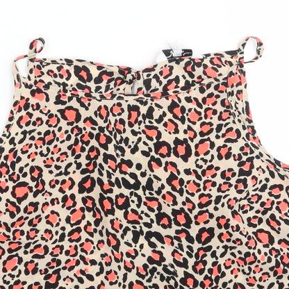 Preloved New Look Womens Multicoloured Animal Print Polyester Basic Tank Size 10 Round Neck - Detail